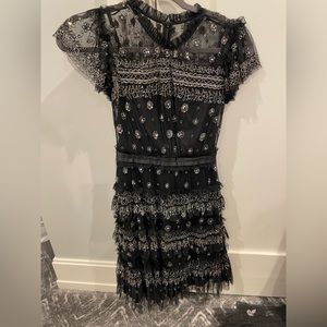 Needle and thread black and beaded dress new with tags size 0